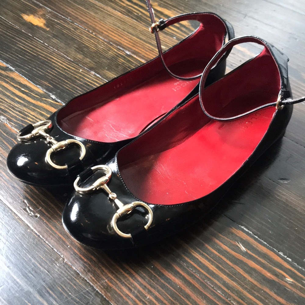 GUCCI HORSEBIT ballerina flats with ankle strap